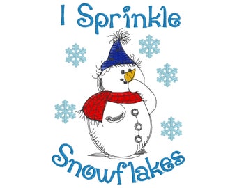 Toiletpapier Ontwerp Sneeuwman Ik Strooi Sneeuwvlokken Kerst Sneeuwman Xmas digitaal borduurwerk ontwerp & Handdoeken en andere items