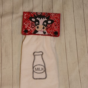 Cow Towel Topper Holder Machine Embroidery Digital Design 5x7