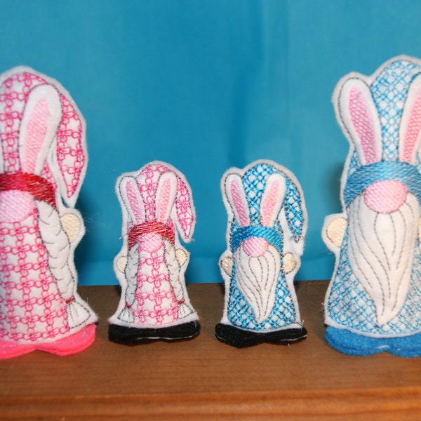 Gnome Bunnies Stuffie Feltie for Embroidery Design Easter 4x4 or larger hoop