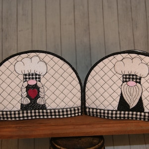 Gnomes Kitchen Boy and Girl Napkin Holder Cover - Machine Embroidery Design 5x7