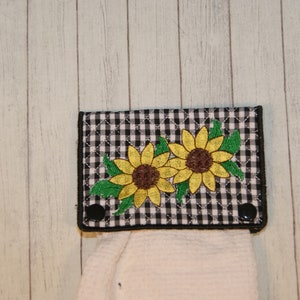 Sunflowers Towel Holder Topper Machine Embroidery Digital Design 5x7