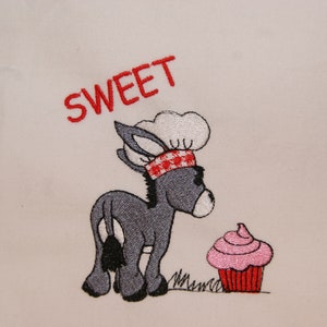 Donkey Chef Sweet Cupcake Embroidery Digital Design 4x4 5x7