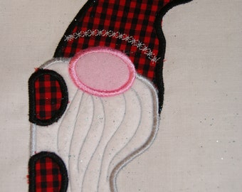 Embroidery Cute Gnome Satin  Digital Design for 4 sizes Tompte Scandanavian