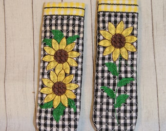Sunflowers Skillet Pan Handle Sleeve Holder Pot Holder Machine Embroidery Design 5x7