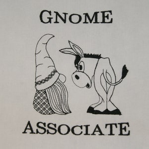 Gnome Donkey Toilet Paper Embroidery Design Outlined Associate 4x4 5x7