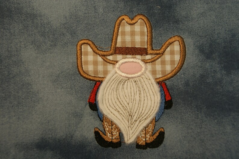 Cowboy gnomes applique embroidery design digital download 4x4  etsy