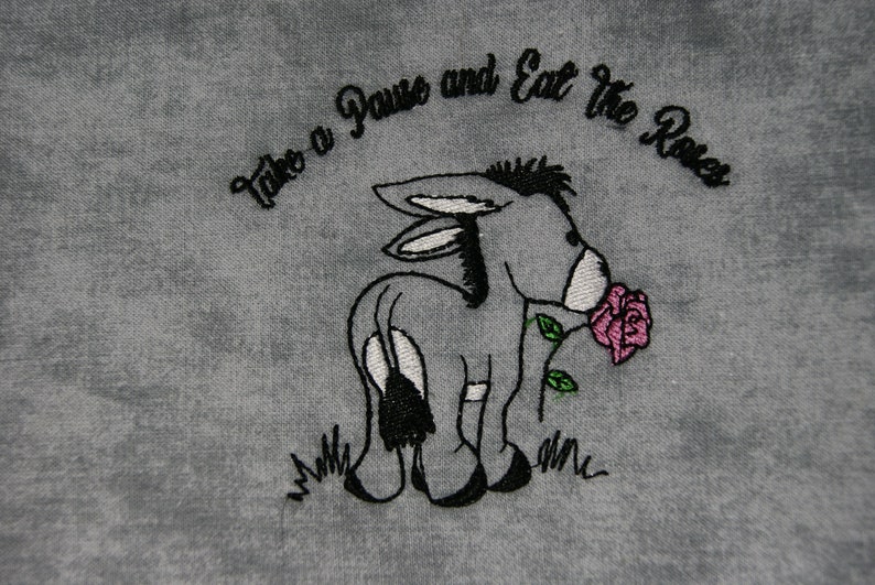 Donkey Eating Rose and Enjoy the Roses Take Time Pause Etsy