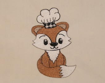 Foxy Chef 2 Sizes Machine Embroidery Design