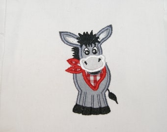 Donkey Boy  Applique Embroidery Design Digital Download 4x4 and 5x7