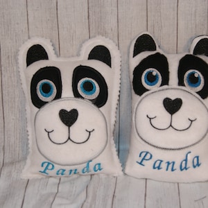 ITH In The Hoop Panda Bear Rice Pack , Bean Bag Softie Hot and Cold Aromatherapy Critters In the hoop Boo Boo