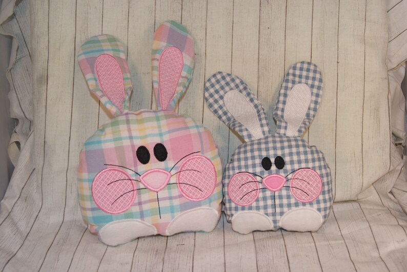 Bunny Rabbit 3D Butt en Head Applique Pillow Stuffie Plush Machine Borduurontwerp ITH In The Hoop 4 maten afbeelding 4