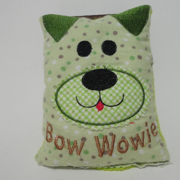 Embroidery Design ITH Bow Wow Dog Aromatherapy Bag In The Hoop Requires 5x7