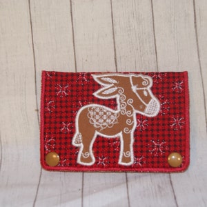 Gingerbread Donkey Applique Towel Holder Topper Machine Embroidery Digital Design 5x7