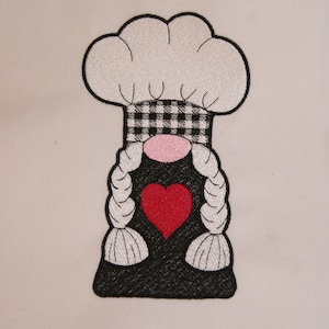 Gnome Kitchen GIRL Only ** FILLED DESIGN** Embroidery Digital Design 5x7
