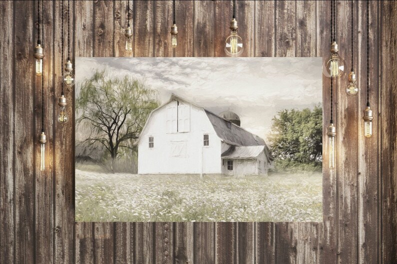 White Barn Print Barn Wall Art Barn Painting Painting Etsy