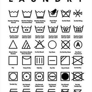Laundry Symbols Laundry Sign Laundry Symbols Chart - Etsy