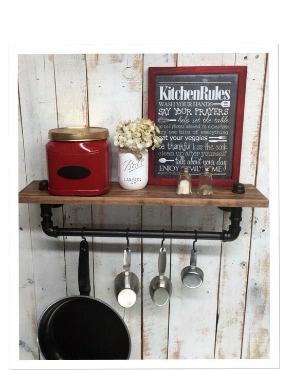 Industrial Rustic Kitchen Pot Rack Pots And Pans HolderGifts