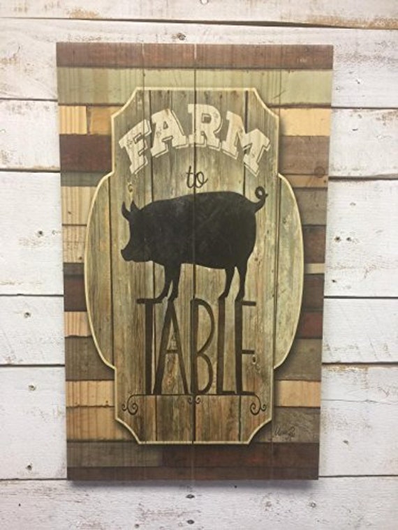Pig On Wood Wall Decor Farm To Table Pig Etsy