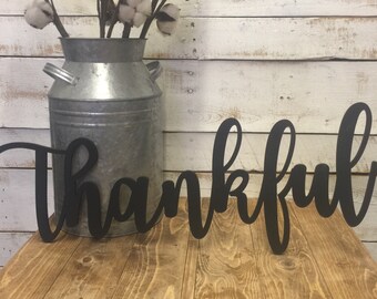 Thankful Sign-Wooden Letters-Thankful Word Cutout-Thankful Word-Thanksgiving-Thankful-Cutout-Wood Sign-Doorway Sign-Wood-Sign-Word Art