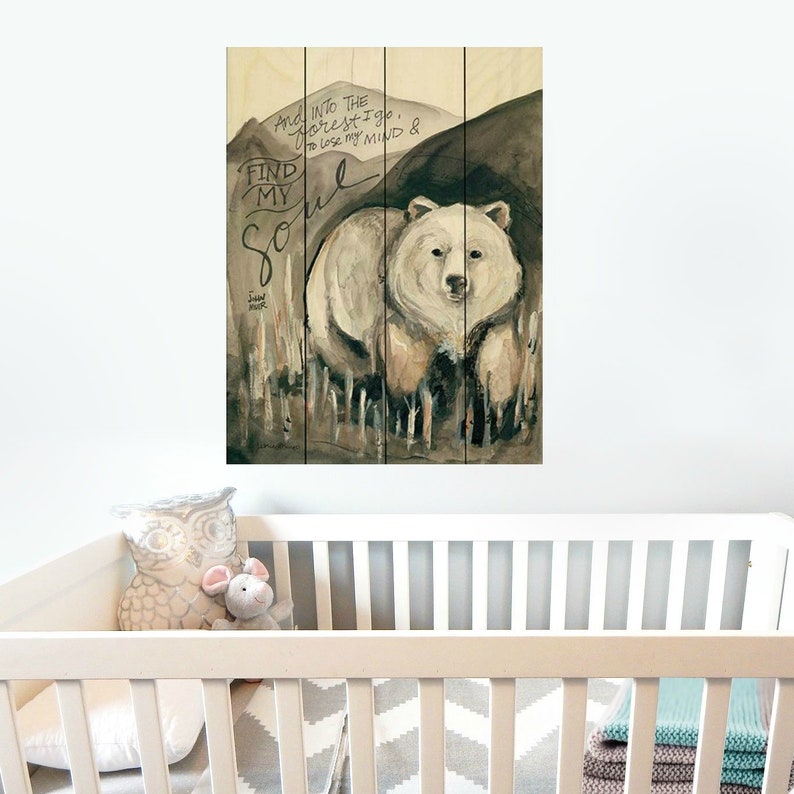 Bear Wall Decor Bear Nursery Decor Bear Nursery Wall Art Etsy