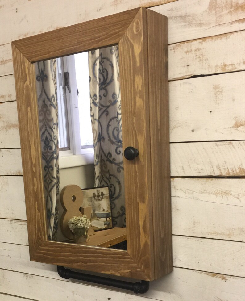 Mirrored Cabinet Framed Mirrored Cabinet Farmhouse Etsy