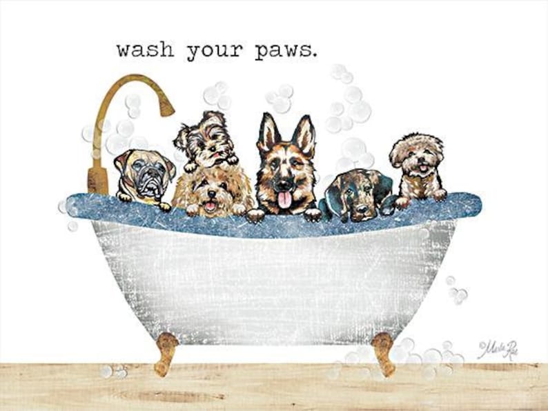Dogs in Bathtub Rustic Bathroom Funny Bathroom Signs dog Etsy