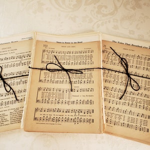 100+ Hymnal pages Vintage Songs, Antique bundle of Old religious music pages plus over 4 pack bonus 1900s music rare hymns