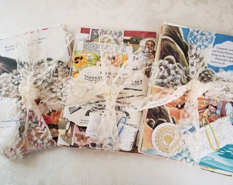 50+ pc Ephemera Pack Junk Journal Kit Collage Kit Scrap Papers Vintage Bundle Mixed Media Pack Grab Bag Kit Inspiration Kit Smashbook Crafts