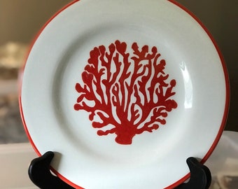 American Atelier @ Home Sunset Coral Salad Plates 5640 Red-Orange Coral New