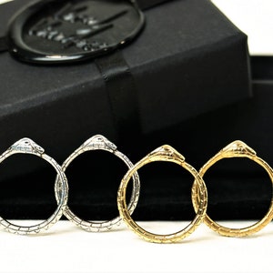Ouroboros Ring, Matching Wedding or Promise Rings, Ouroboros Snake Ring, Infinity Ring, Gold, Silver Ouroboros Ring