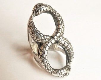 Ouroboros Snake Ring, Silver Snake Ring, Infinity Ouroboros, Snake eating tail, Snake eating its own tail, Snake Ring, Serpent ring