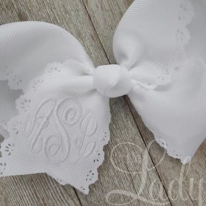 Hårrosetter med öglor och monogram - Broderad hårrosett - Personliga rosetter - Påskhårrosetter - Vårhårrosetter - Rosetter för bebisar - Anpassad rosett
