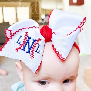 Baseball Hair bow-Monogram Hair bow-baseball Hair bow for baby personalized hairbow-custom hair-bow- monogrammed hair-bow- Sports hair bows-