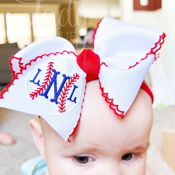 Baseball Hair bow-Monogram Hair bow-baseball Hair bow for baby personalized hairbow-custom hair-bow- monogrammed hair-bow- Sports hair bows-