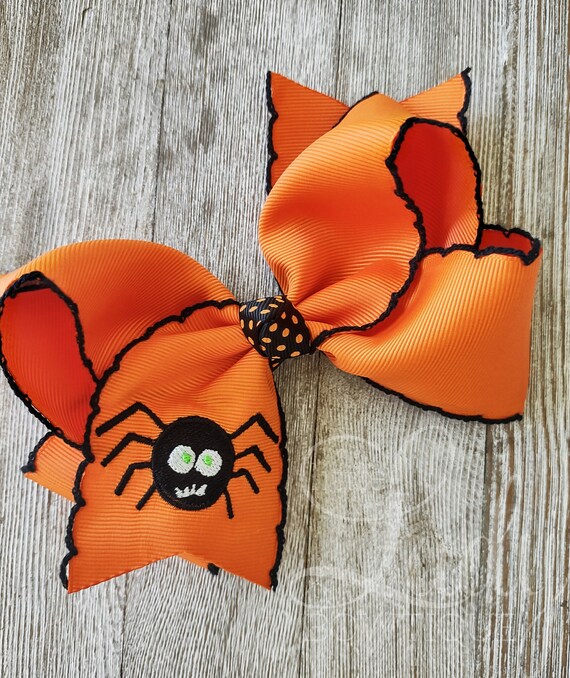 Halloween Hairbow-spider Hair Bow Embroidered Hair Bow- Fall
