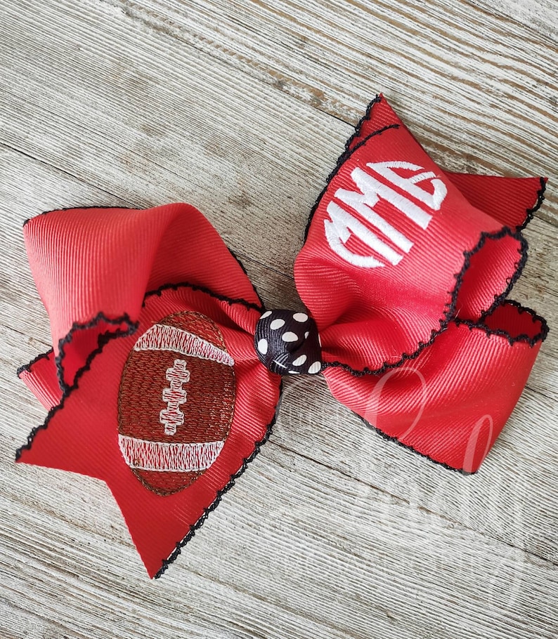 Monogrammed Football Hairbow – School Spirit Bow - Etsy