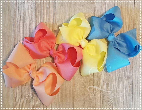 Handmade Hair Bows – Set of 4 solid bow bundle
