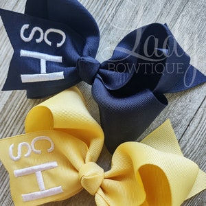 Monogrammed Hair bow- Bow- Initial hairbows - Embroidered hair bow- Personalized hair bow- Custom hair bow - Initials on a hair bow- Hairbow