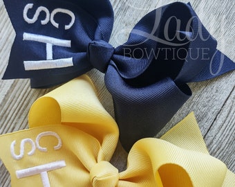 Monogrammed Hair Bow – Personalized Embroidered Initial Hairbow