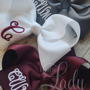 Monogrammed Hair-bow bundle-3 pack monogrammed hair bows-custom hair-bows for girls-bundle pack of monogram hair-bows-Christmas special-bows