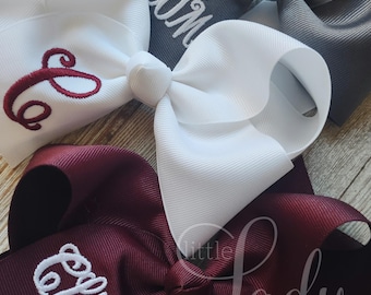Haarschleife mit Monogramm: 3er Set Haarschleifen nach Kundenwunsch