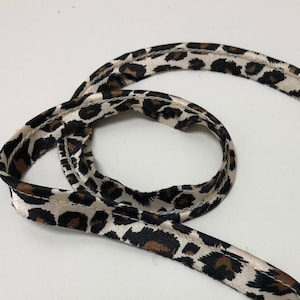 Tan Cheetah Satin Piping , #30 cord, 1/2 inch wide , Trim by the Yard