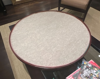 Fitted Felt Pad Disks for Tables – Made in the USA with a drawstring cinch for a secure fit. Designed to fit the table size listed.   no bag