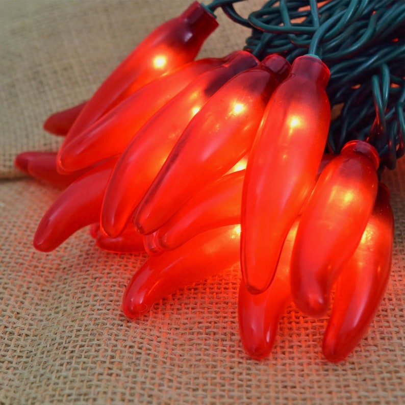 Valentine LED Chili Pepper String Lights 50 Peppers per Etsy