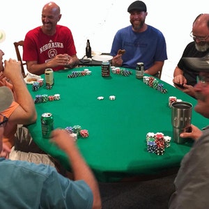 Round Felt Poker Table Cover with Elastic Edge — Custom Made in the USA