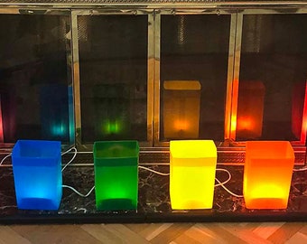 Gay Pride - FLIC - Rainbow electric luminary - hard shell: Set of 12 Luminaries, Light String, Bulbs & Stakes - free ship