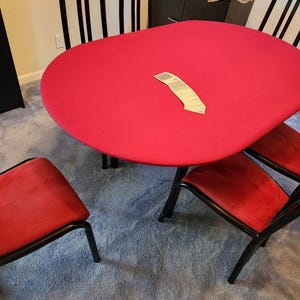 Felt Table Cover — USA-Custom Made Game Table Cloth for Round, Square & Rectangle Tables. Perfect for Poker, Bridge, Mahjong, Tile Games. Cherry Red