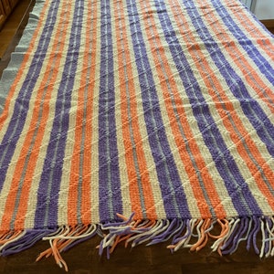 Multi Striped Crochet Blanket