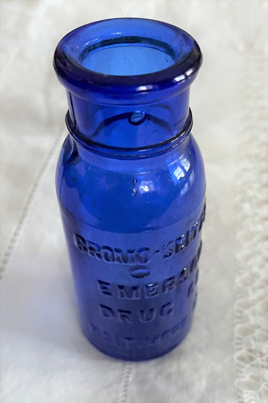 Cobalt Blue Bromoseltzer Bottle Etsy