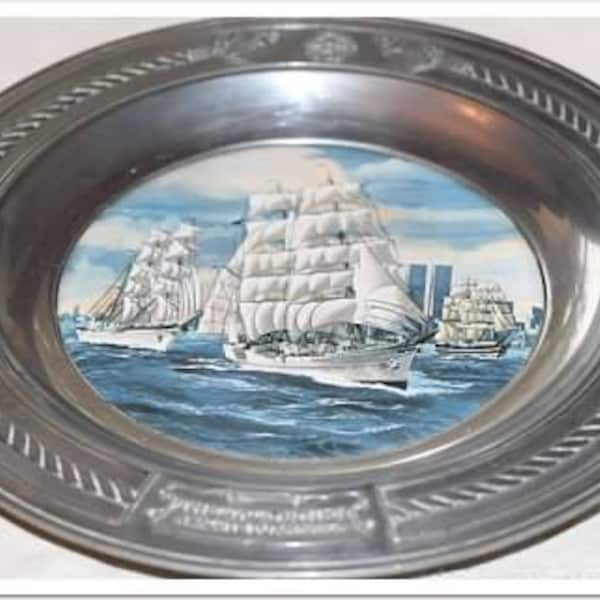 Danbury Mint Tall Ships Pewter Plate